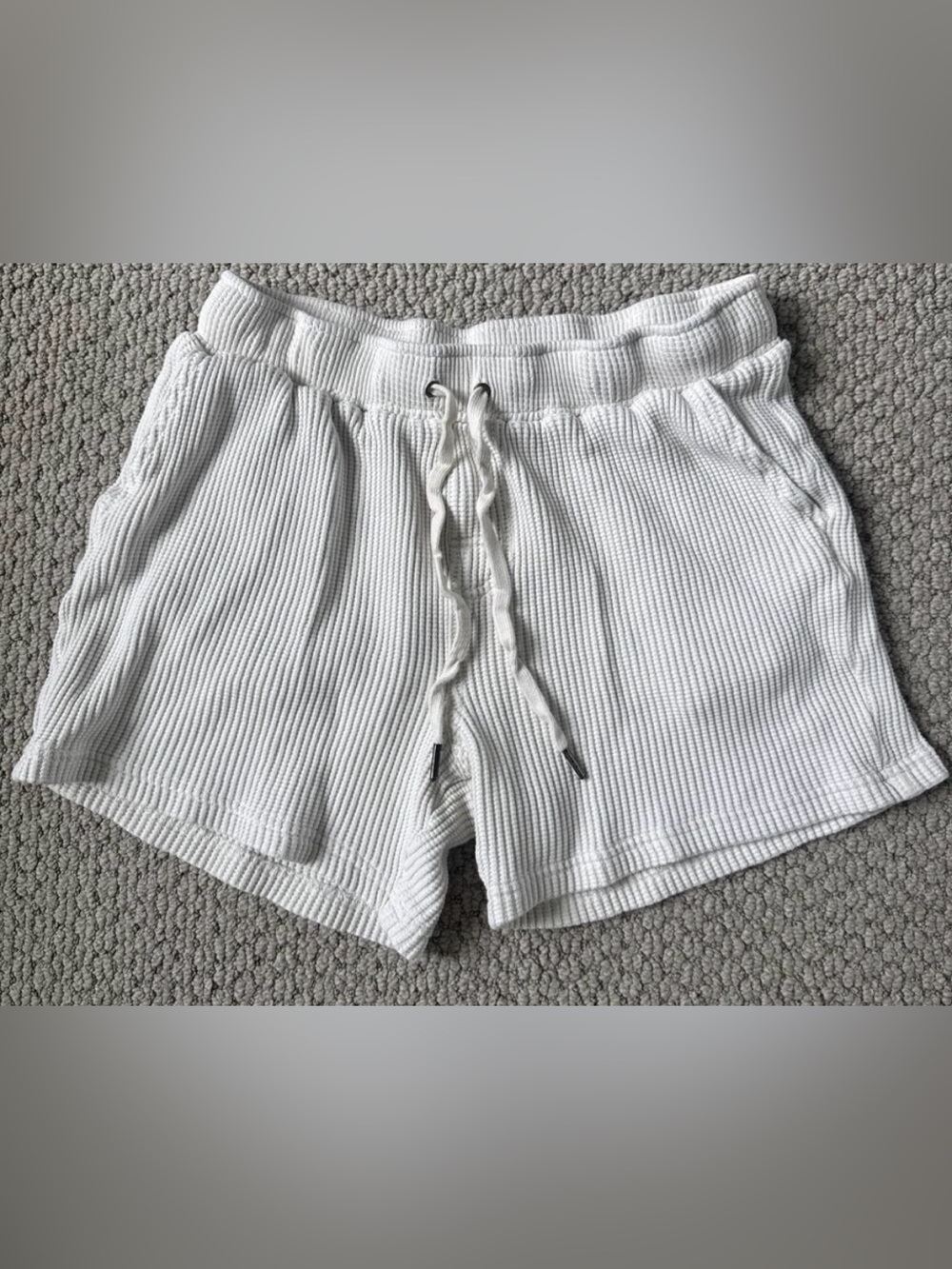 Dandy Del Mar Waffle Knit Shorts Vintage Ivory Men’s Size XL